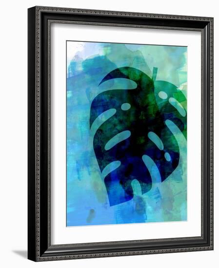 Tropical Monstera Leaf Watercolor-Jasmine Woods-Framed Art Print