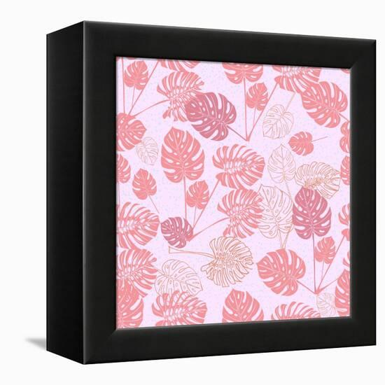 Tropical Monstera Leaves-zzayko-Framed Stretched Canvas