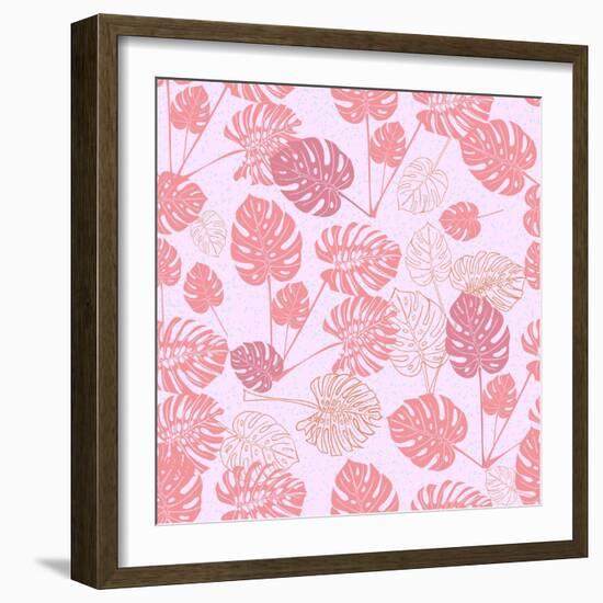 Tropical Monstera Leaves-zzayko-Framed Art Print