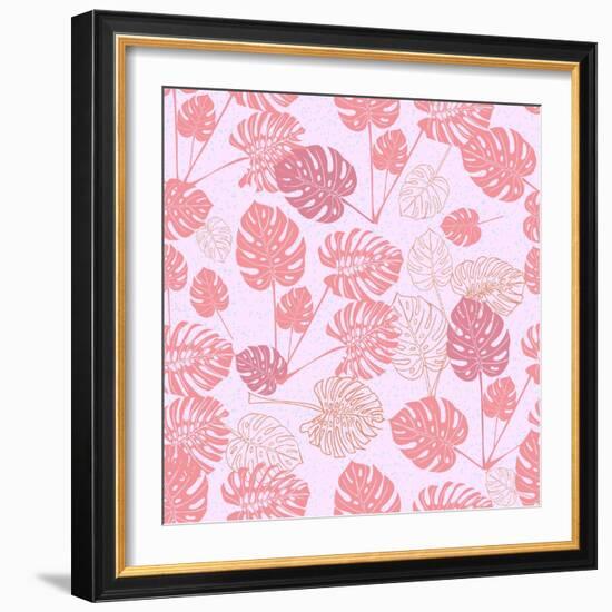 Tropical Monstera Leaves-zzayko-Framed Art Print