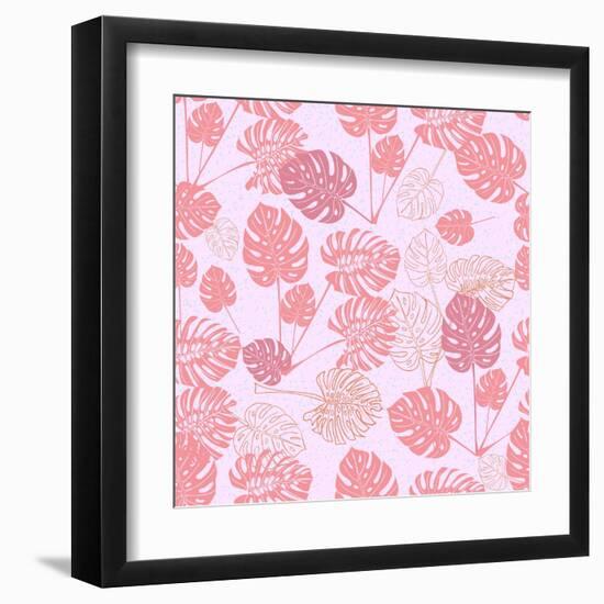 Tropical Monstera Leaves-zzayko-Framed Art Print