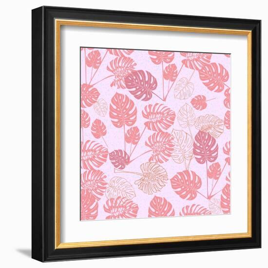 Tropical Monstera Leaves-zzayko-Framed Art Print