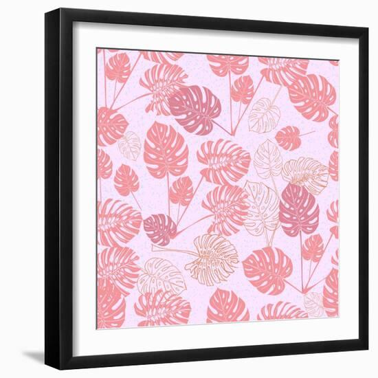 Tropical Monstera Leaves-zzayko-Framed Premium Giclee Print