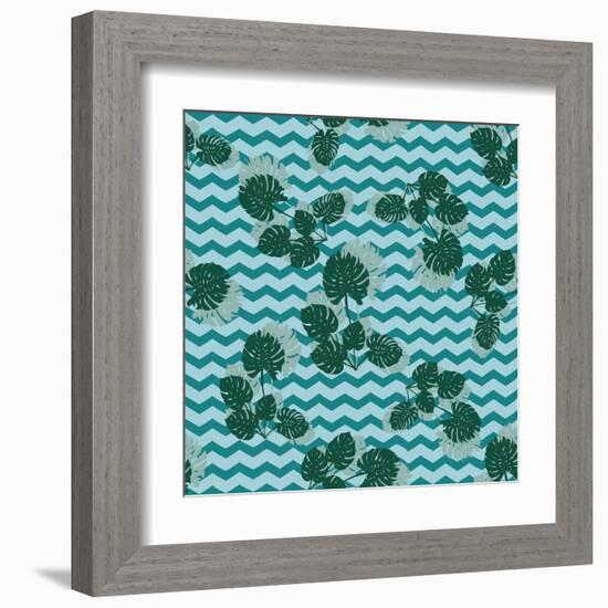 Tropical Monstera Leaves-zzayko-Framed Art Print