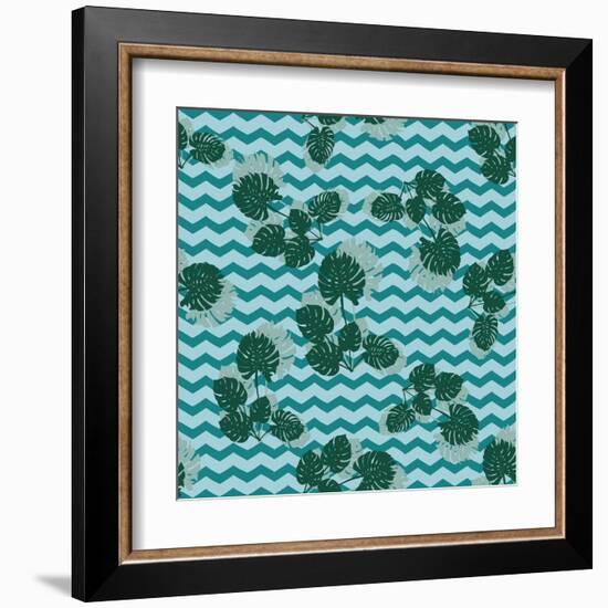 Tropical Monstera Leaves-zzayko-Framed Art Print