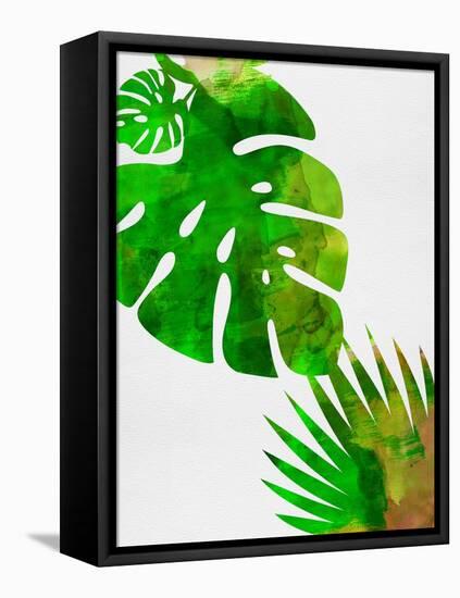 Tropical Monstera-Jasmine Woods-Framed Stretched Canvas