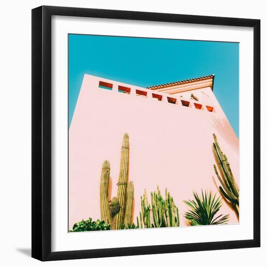 Tropical Mood - Cacti and Greens on Pink-Evgeniya Porechenskaya-Framed Photographic Print