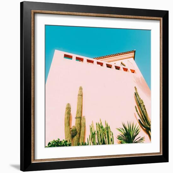 Tropical Mood - Cacti and Greens on Pink-Evgeniya Porechenskaya-Framed Photographic Print