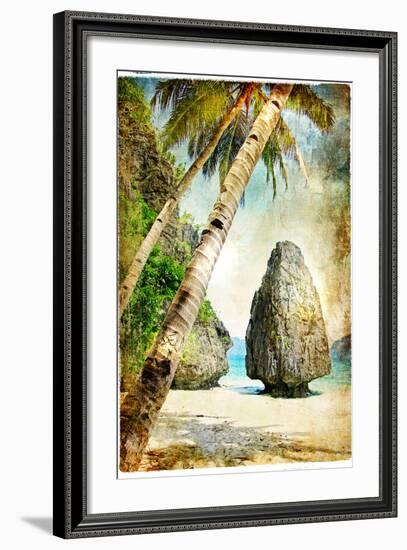 Tropical Nature - Artwork In Painting Style-Maugli-l-Framed Premium Giclee Print