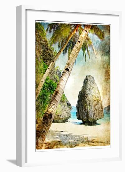 Tropical Nature - Artwork In Painting Style-Maugli-l-Framed Premium Giclee Print