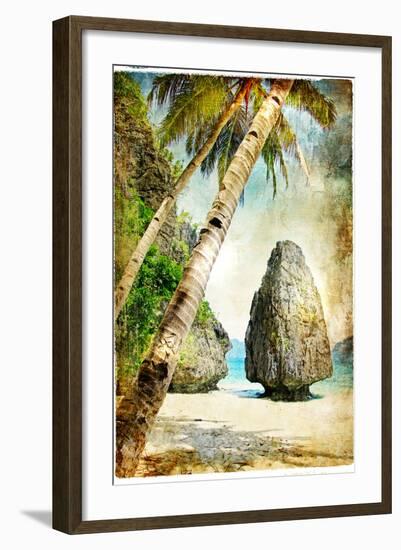 Tropical Nature - Artwork In Painting Style-Maugli-l-Framed Premium Giclee Print