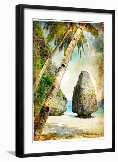 Tropical Nature - Artwork In Painting Style-Maugli-l-Framed Premium Giclee Print