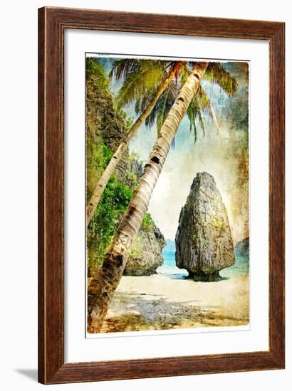 Tropical Nature - Artwork In Painting Style-Maugli-l-Framed Premium Giclee Print