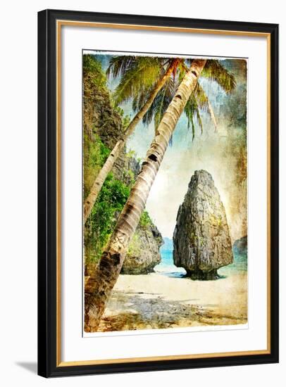 Tropical Nature - Artwork In Painting Style-Maugli-l-Framed Premium Giclee Print