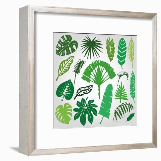 Tropical Palm Leaves,Branches Set.Silhouette,Green-Tatiana_Kost49-Framed Art Print