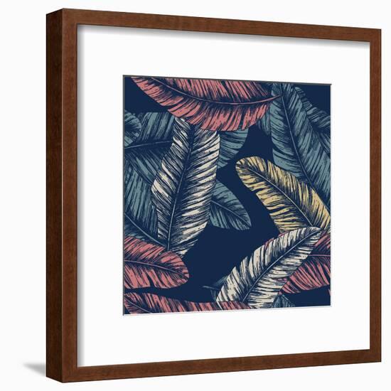 Tropical Palm Leaves. Seamless Pattern. Vector Illustration-adehoidar-Framed Art Print