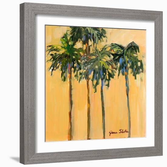 Tropical Palms on Yellow-Jane Slivka-Framed Art Print