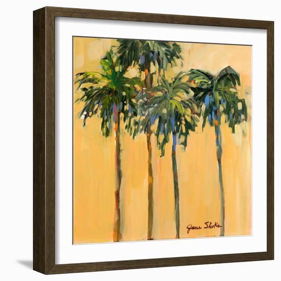 Tropical Palms on Yellow-Jane Slivka-Framed Art Print