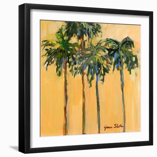 Tropical Palms on Yellow-Jane Slivka-Framed Art Print