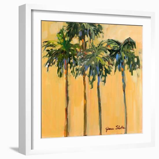 Tropical Palms on Yellow-Jane Slivka-Framed Art Print