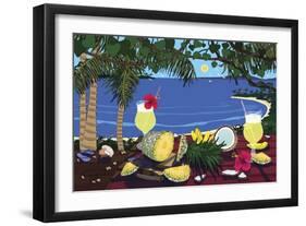 Tropical Pineapple Cocktail-Cindy Wider-Framed Giclee Print