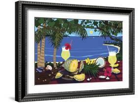 Tropical Pineapple Cocktail-Cindy Wider-Framed Giclee Print