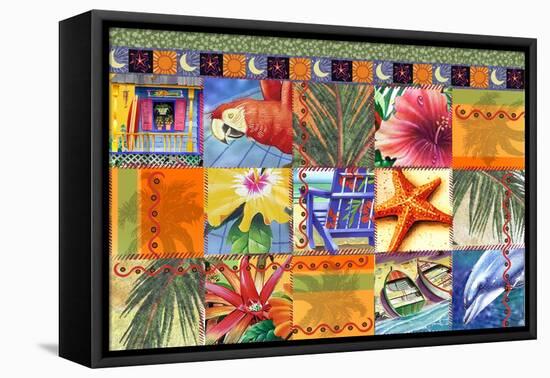 Tropical Quilt Mosaic-James Mazzotta-Framed Premier Image Canvas