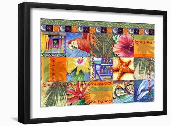 Tropical Quilt Mosaic-James Mazzotta-Framed Giclee Print