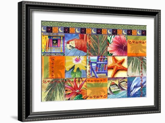 Tropical Quilt Mosaic-James Mazzotta-Framed Giclee Print