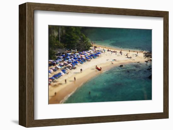 Tropical Sandy Beach and Calm Lagoon with Clear Blue Water. Pseudo Tilt Shift. Ya Nui Beach, Phuket-Dudarev Mikhail-Framed Photographic Print