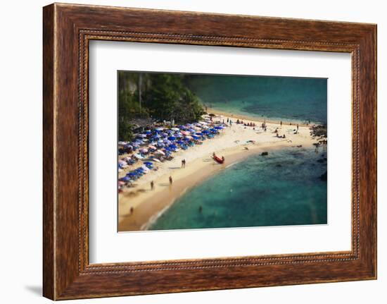 Tropical Sandy Beach and Calm Lagoon with Clear Blue Water. Pseudo Tilt Shift. Ya Nui Beach, Phuket-Dudarev Mikhail-Framed Photographic Print