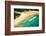 Tropical Sandy Beach Landscape from High View Point Tilt Shift Effect. Beautiful Turquoise Ocean An-Perfect Lazybones-Framed Photographic Print