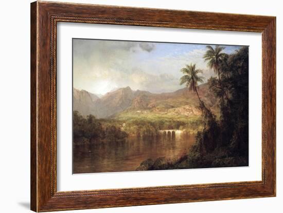 Tropical Scene-Frederic Edwin Church-Framed Art Print