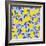 Tropical Seamless Pattern with Yellow Lemons on the Blue Background. Fruit Repeated Background. Vec-Utro_na_more-Framed Photographic Print