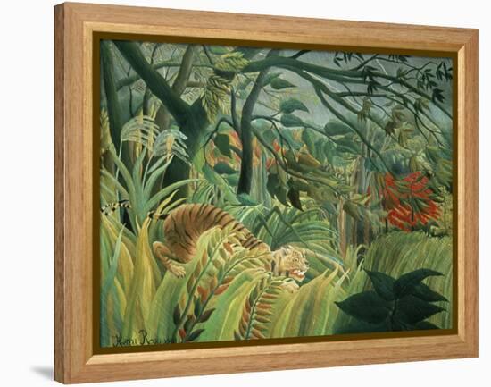 Tropical Storm with Tiger, Surprise-Henri Rousseau-Framed Premier Image Canvas