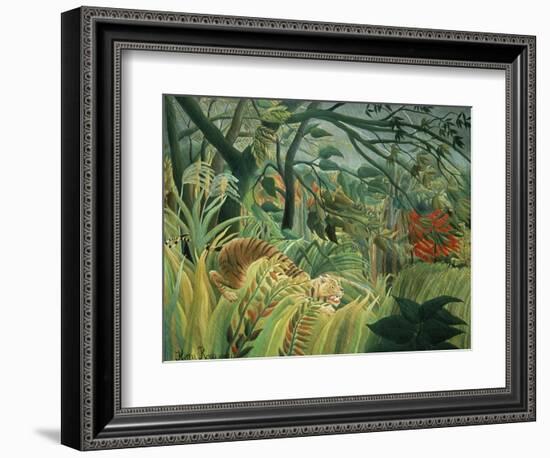 Tropical Storm with Tiger, Surprise-Henri Rousseau-Framed Giclee Print