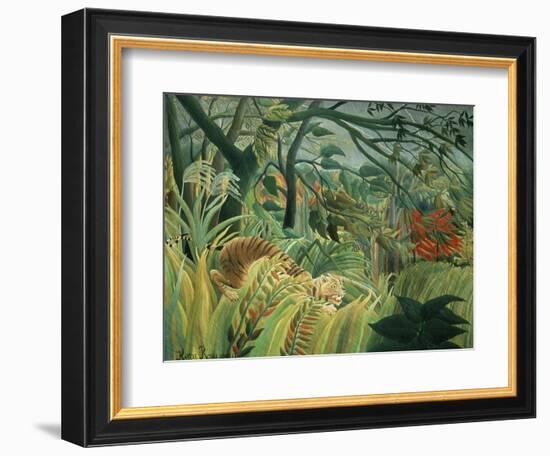 Tropical Storm with Tiger, Surprise-Henri Rousseau-Framed Giclee Print