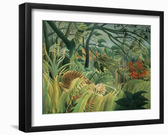 Tropical Storm with Tiger, Surprise-Henri Rousseau-Framed Giclee Print