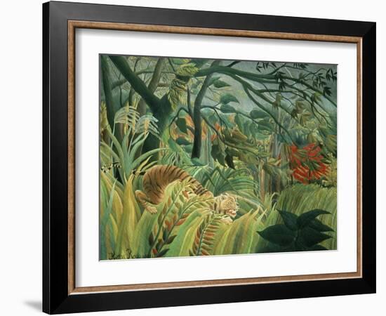 Tropical Storm with Tiger, Surprise-Henri Rousseau-Framed Giclee Print