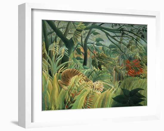 Tropical Storm with Tiger, Surprise-Henri Rousseau-Framed Giclee Print