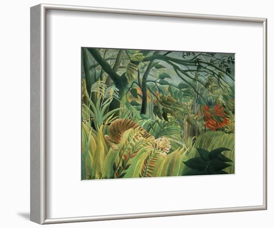 Tropical Storm with Tiger, Surprise-Henri Rousseau-Framed Premium Giclee Print