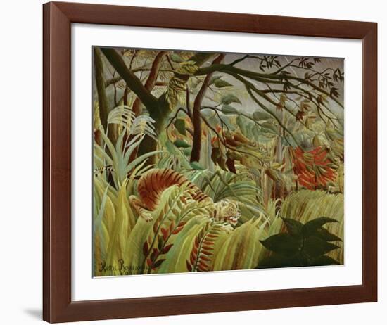 Tropical Storm with Tiger-Henri Rousseau-Framed Art Print