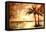 Tropical Sunset - Artwork In Painting Style-Maugli-l-Framed Stretched Canvas