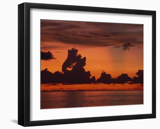 Tropical Sunset Off Seven Mile Beach, Cayman Islands, West Indies, Central America-Tomlinson Ruth-Framed Photographic Print