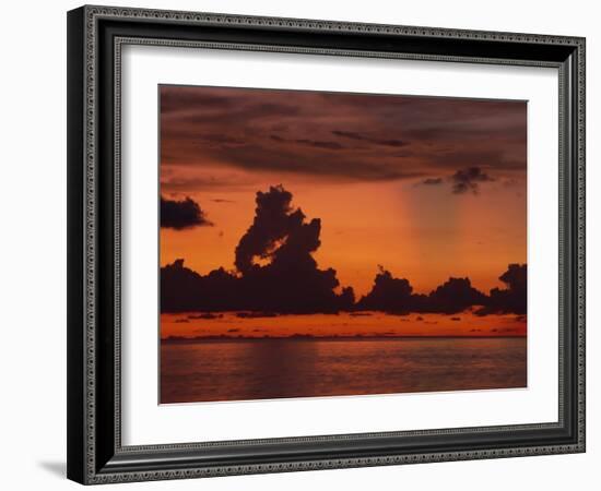 Tropical Sunset Off Seven Mile Beach, Cayman Islands, West Indies, Central America-Tomlinson Ruth-Framed Photographic Print