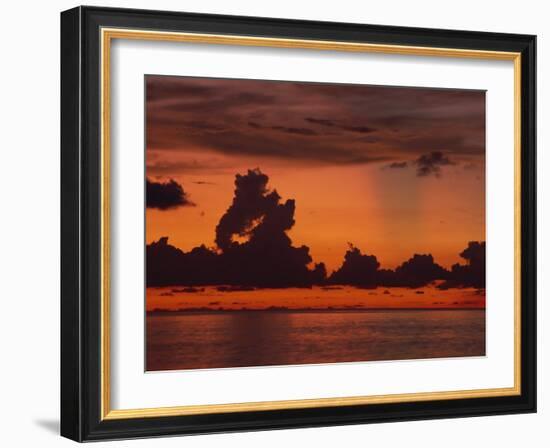 Tropical Sunset Off Seven Mile Beach, Cayman Islands, West Indies, Central America-Tomlinson Ruth-Framed Photographic Print