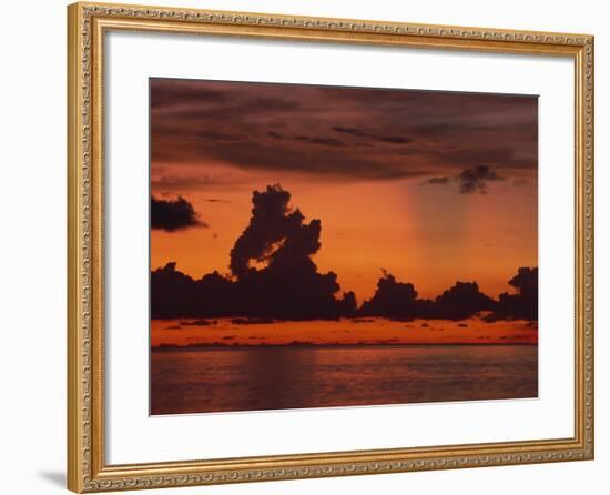 Tropical Sunset Off Seven Mile Beach, Cayman Islands, West Indies, Central America-Tomlinson Ruth-Framed Photographic Print