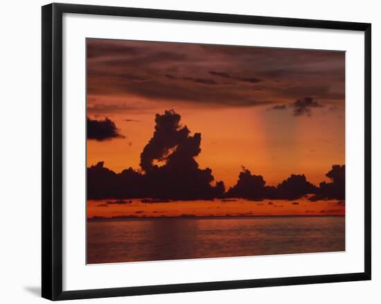 Tropical Sunset Off Seven Mile Beach, Cayman Islands, West Indies, Central America-Tomlinson Ruth-Framed Photographic Print