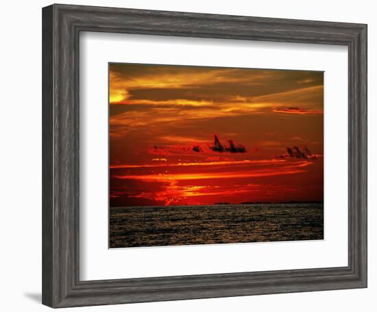 Tropical Sunset over the Sabah Coastline-Andrea Ferrari-Framed Photographic Print