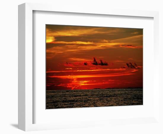 Tropical Sunset over the Sabah Coastline-Andrea Ferrari-Framed Photographic Print